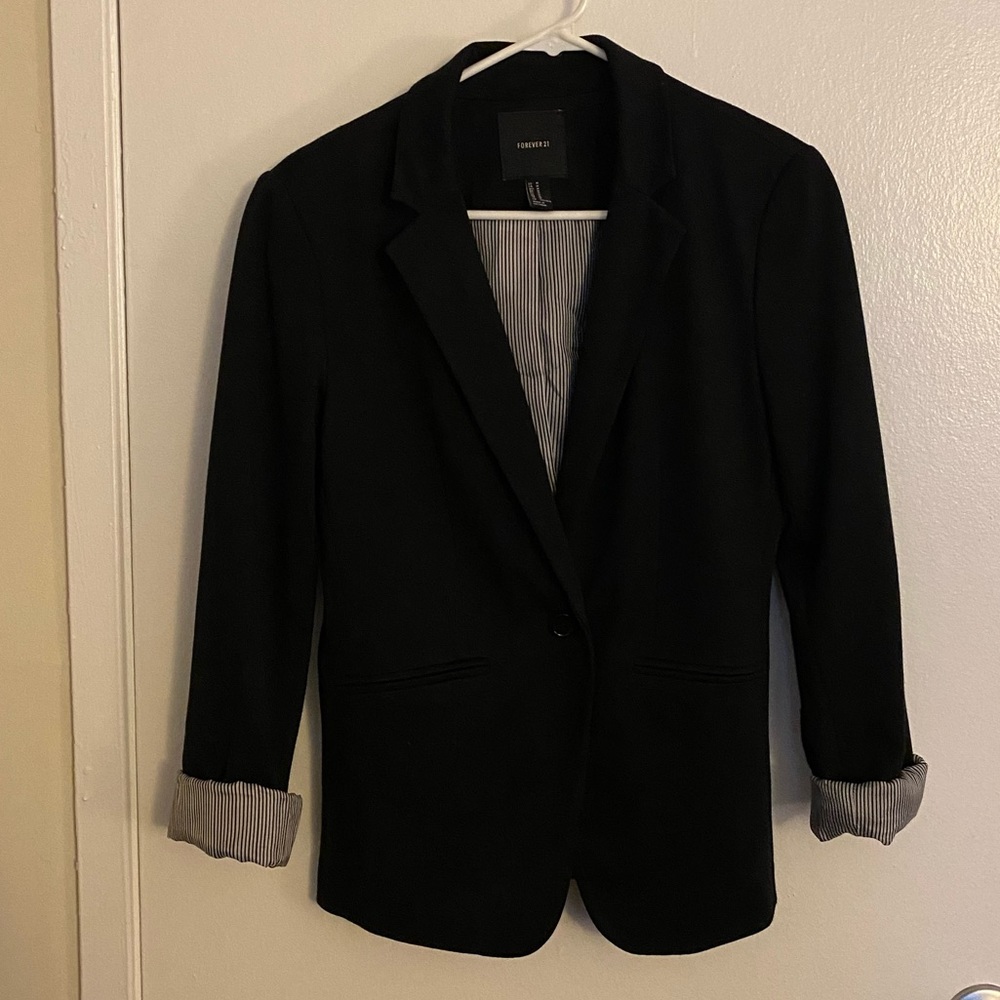 Black Blazer with Striped lining
